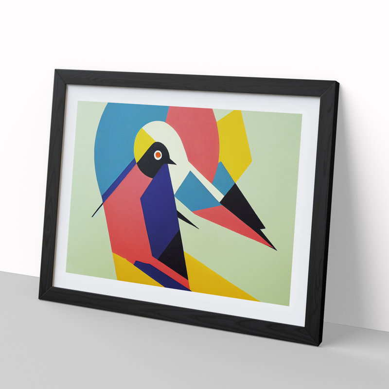 Abstract Pigeon Bird Vol.5 - Framed Print, Black, 46cm H x 64cm W x 2cm D