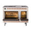 ILVE UN48FNMPEGG Nostalgie II Noblesse 48 inch Dual Fuel Range (8 Sealed Burners + Griddle, Triple Glass Door)-264993625-264993573-264993568