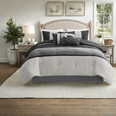 Premium Bedding Sets King Faux Suede Modern Rustic Bedroom Home Decor