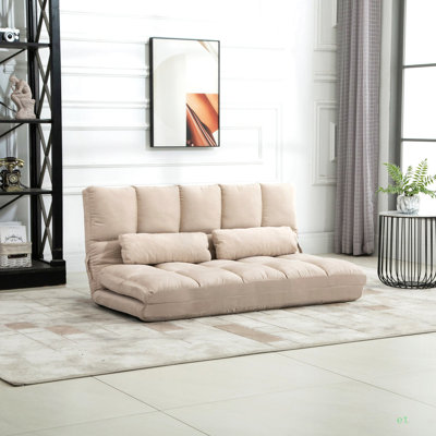 Canapé convertible, canapé-lit pliant, chaise longue d'invité avec 2 coussins, dossier réglable et appui-tête, L 51,25 po