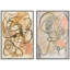 Art mural abstrait, ensemble de 2 reproductions d'art encadrées sur toile-118759863-118759862