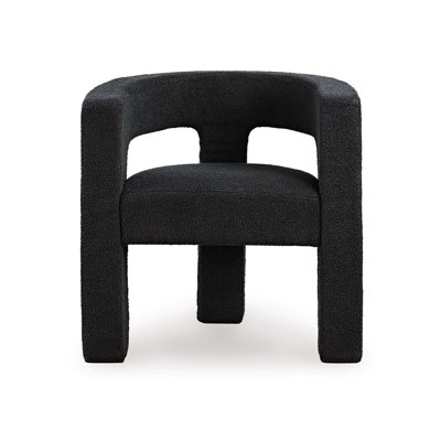 Chaise d'appoint, siège rembourré, dossier en forme de tonneau avec découpe