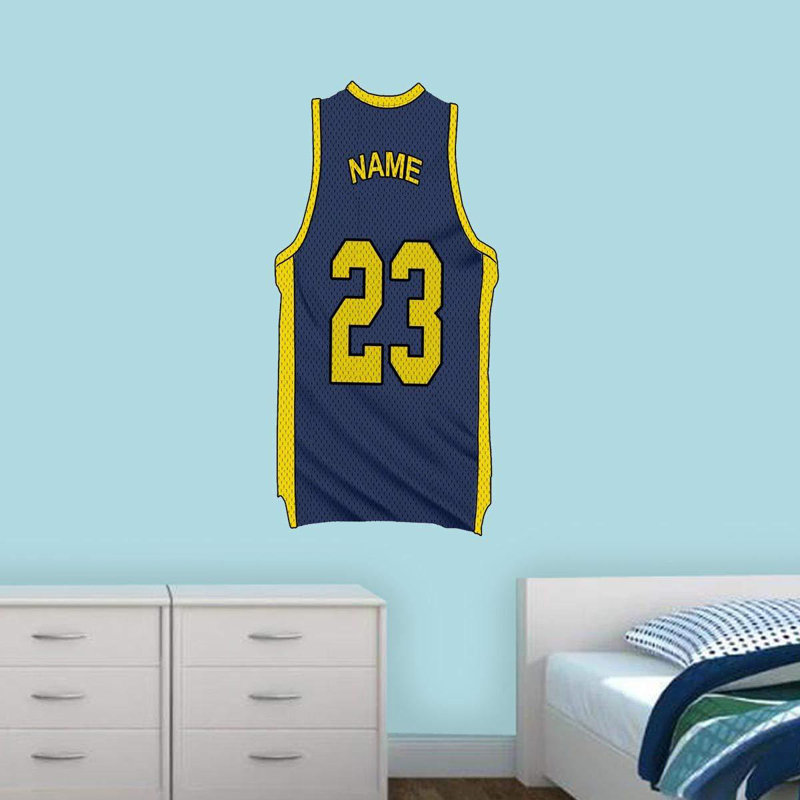 Adhésif décoratif Basketball Jersey, H 16 po x l 8 po, Bleu