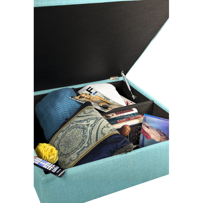 Zaylee Upholstered Ottoman, Teal