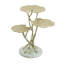 Table de bout à trois niveaux - Aluminium fini or avec base en marbre blanc