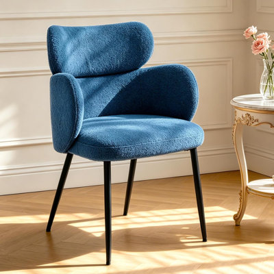 Cottle Accent Chair Wing Back With Arm, Modern Velvet Upholstered Side Chair With Metal Legs