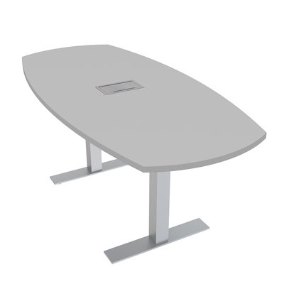 Arc Boat Conference Table With Metal T Bases Power And Data Modules