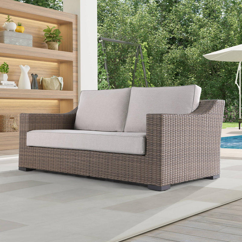 Manhattan 66.93'' Metal Outdoor Loveseat