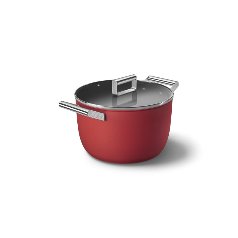 SMEG Casserole Dish w/ Lid, Red, 8.1365 qt.