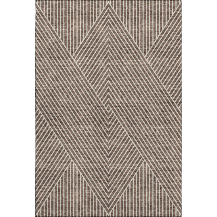 Premium Machine Washable Prisco Brown Rug
