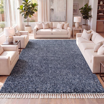 Tapis bleu à poils longs Felicdad