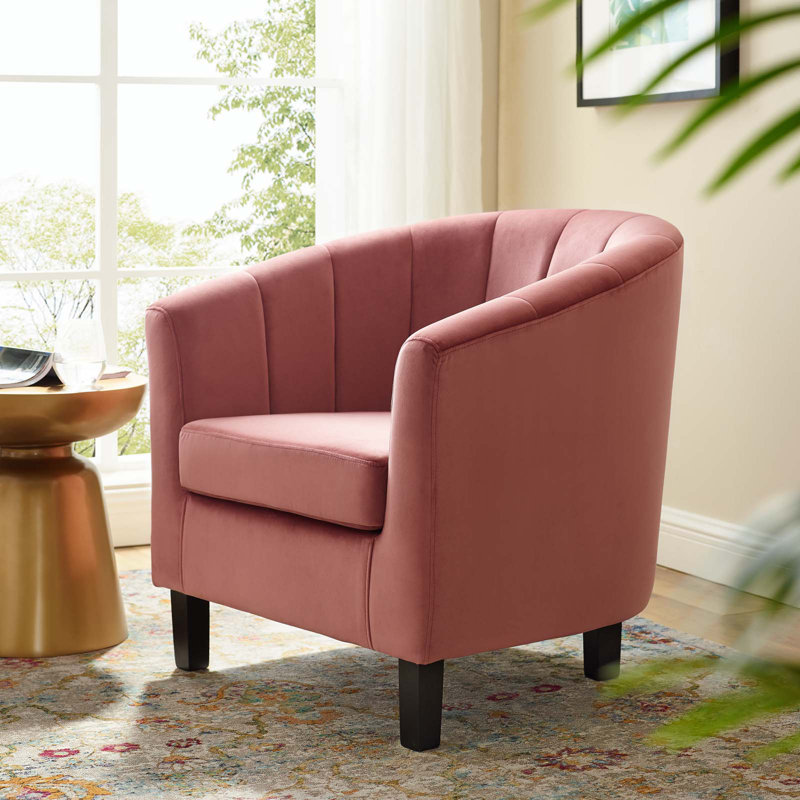 Velvet Armchair, Dusty Rose Velvet