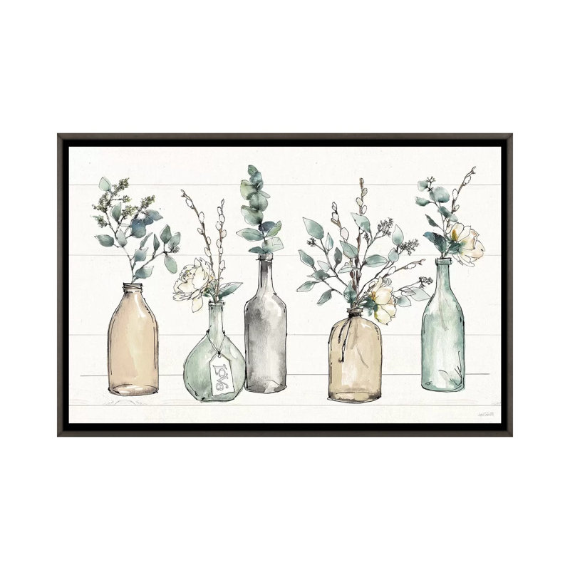 « modern campagne i » par anne tavoletti-impression, Toile encadrée de bois rustique foncé, H 26 po x l 40 po x P 1,5 po