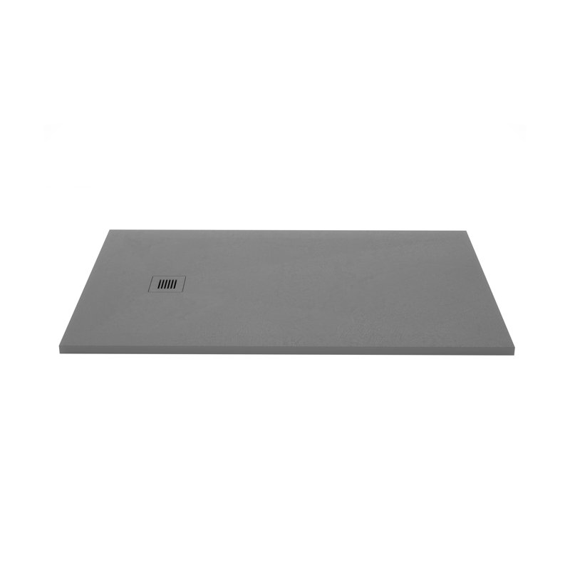 Feel 60'' W 36'' D Rectangular Shower Base, Concrete Gray