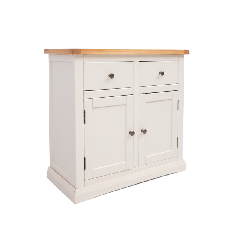 Naugle 84cm Sideboard, Brown/White/Bronze