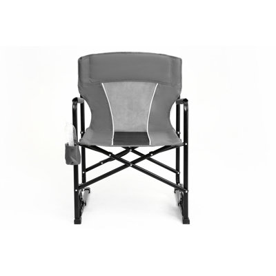 Chaise berçante de camping pour l'extérieur - Chaise pliante portative grise