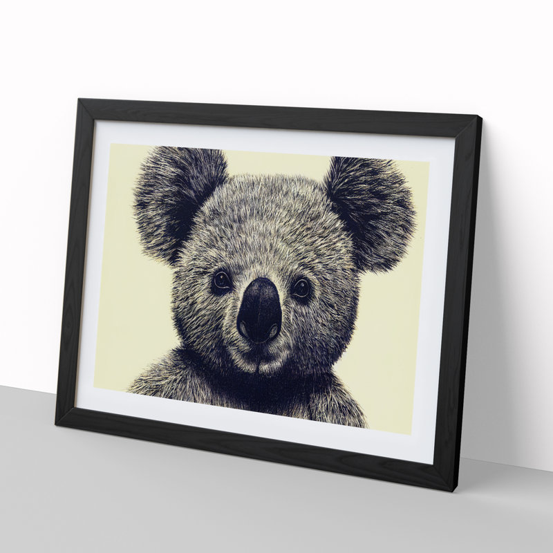 Flawless Koala Bear - Single Picture Frame Print, Black, 34cm H x 46cm W x 2cm D