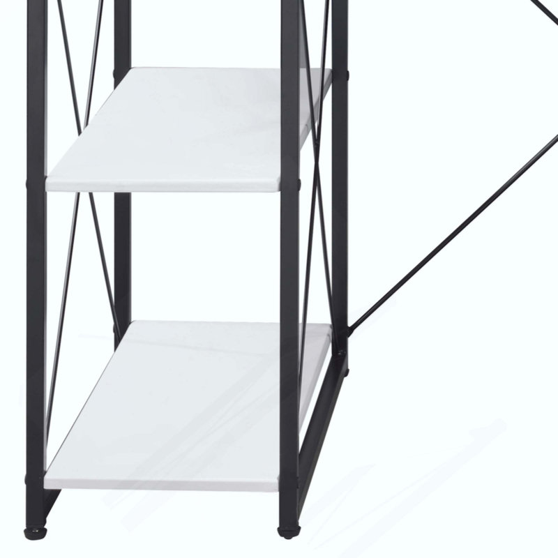 Bureau d'écriture polyvalent avec rangement, idéal pour les studios d'enregistrement de musique et les bureaux à domicile.