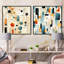 Urban Tones - bleu, beige, éclectique et chic - Ensemble de 2 collages carrés à formes abstraites-101847738-101847743