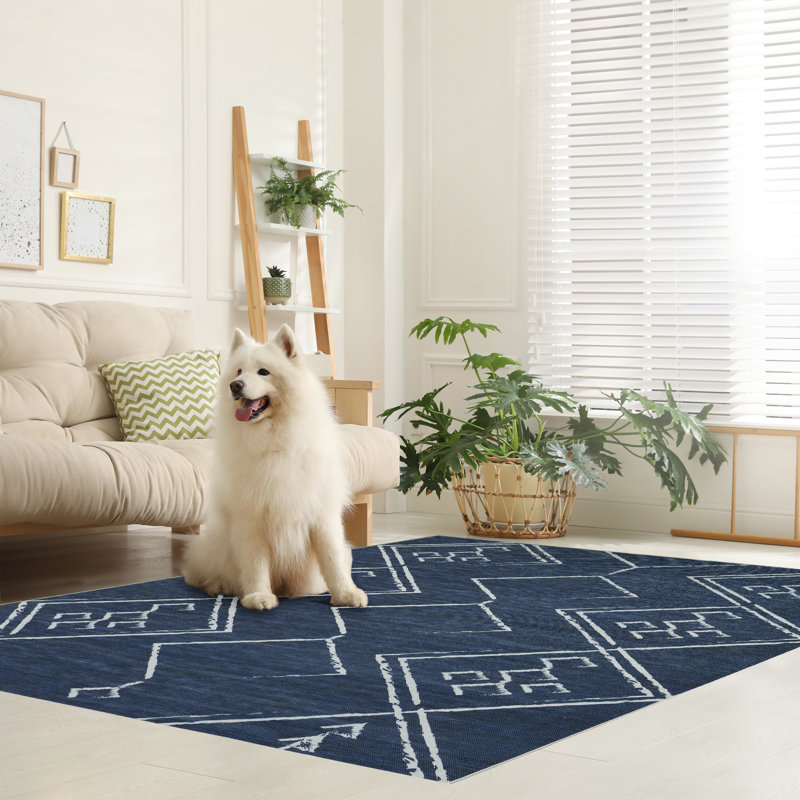 Gitlow Washable Geometric Indoor Rug, Rectangle 5'4'' x 8'