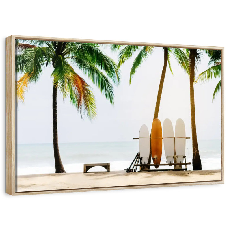 Configuration de la planche de surf, Cadre flottant en bois naturel, 37 po x 25 po