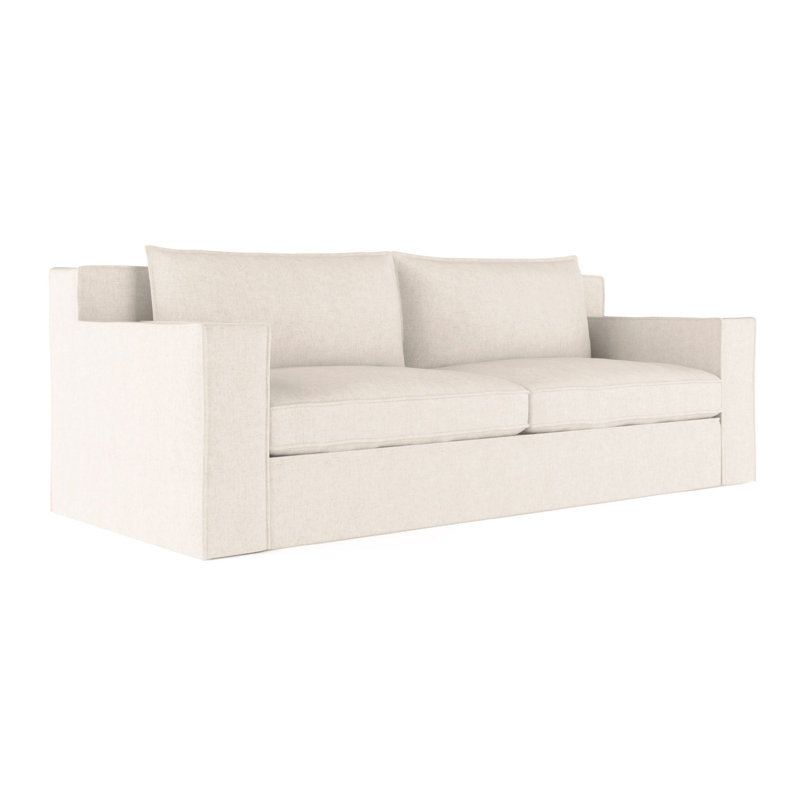 Canapé Mulberry, Velours moelleux albâtre, H 33 po x l 108 po x p 45 po, Patiné