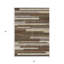 Tapis intérieur lavable rayé beige et cuivre 5 pi x 8 pi
