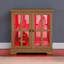 Vitrine de style antique à DEL avec aspect chêne et fermeture magnétique