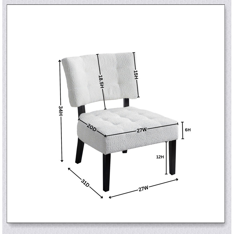 Fauteuil d'appoint capitonné avec sièges surdimensionnés