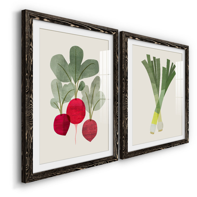 «Organic Veg I», reproduction encadrée de qualité supérieure - prête à être accrochée, Noir, H 31,5 po x l 88 po x P 1,5 po