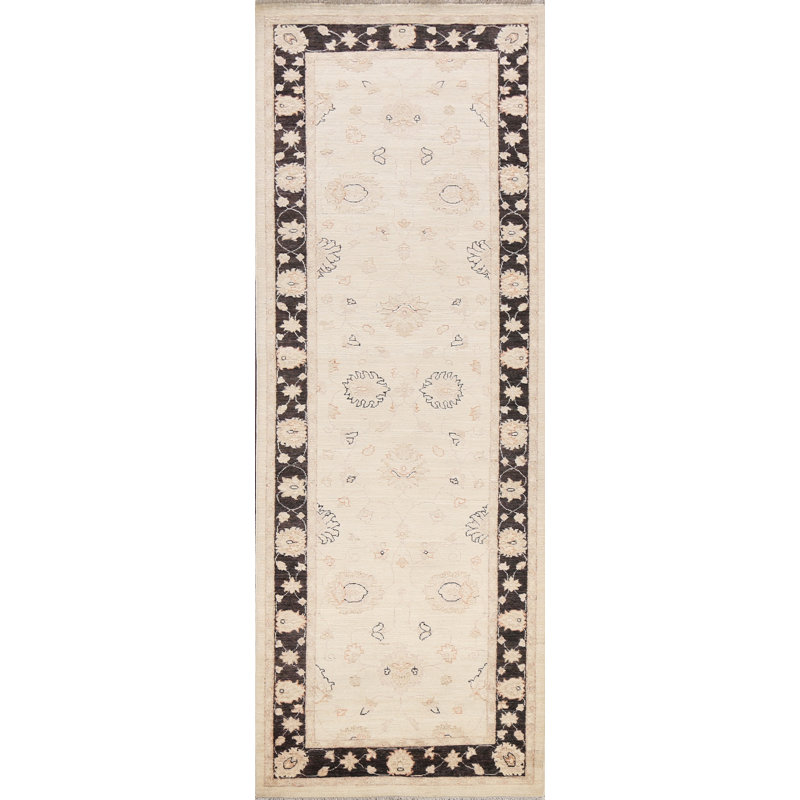 Tapis de couloir unique en laine noué à la main 3 pi 2 po x 9 pi 7 po New Age