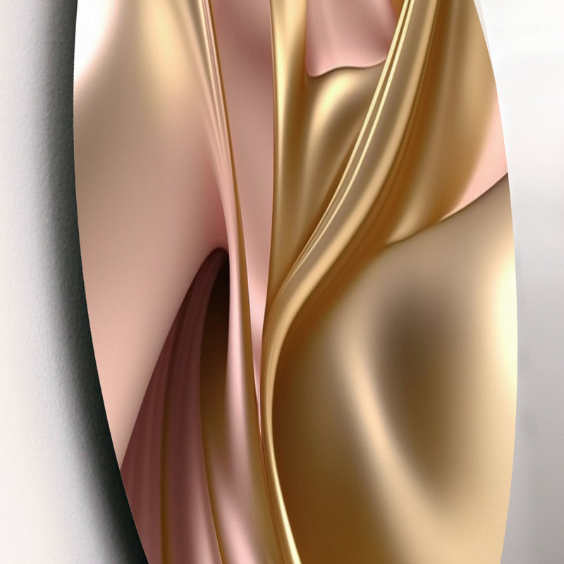 Minimal liquide or et vagues taupe VII - impression sans cadre, L 36 po x H 36 po