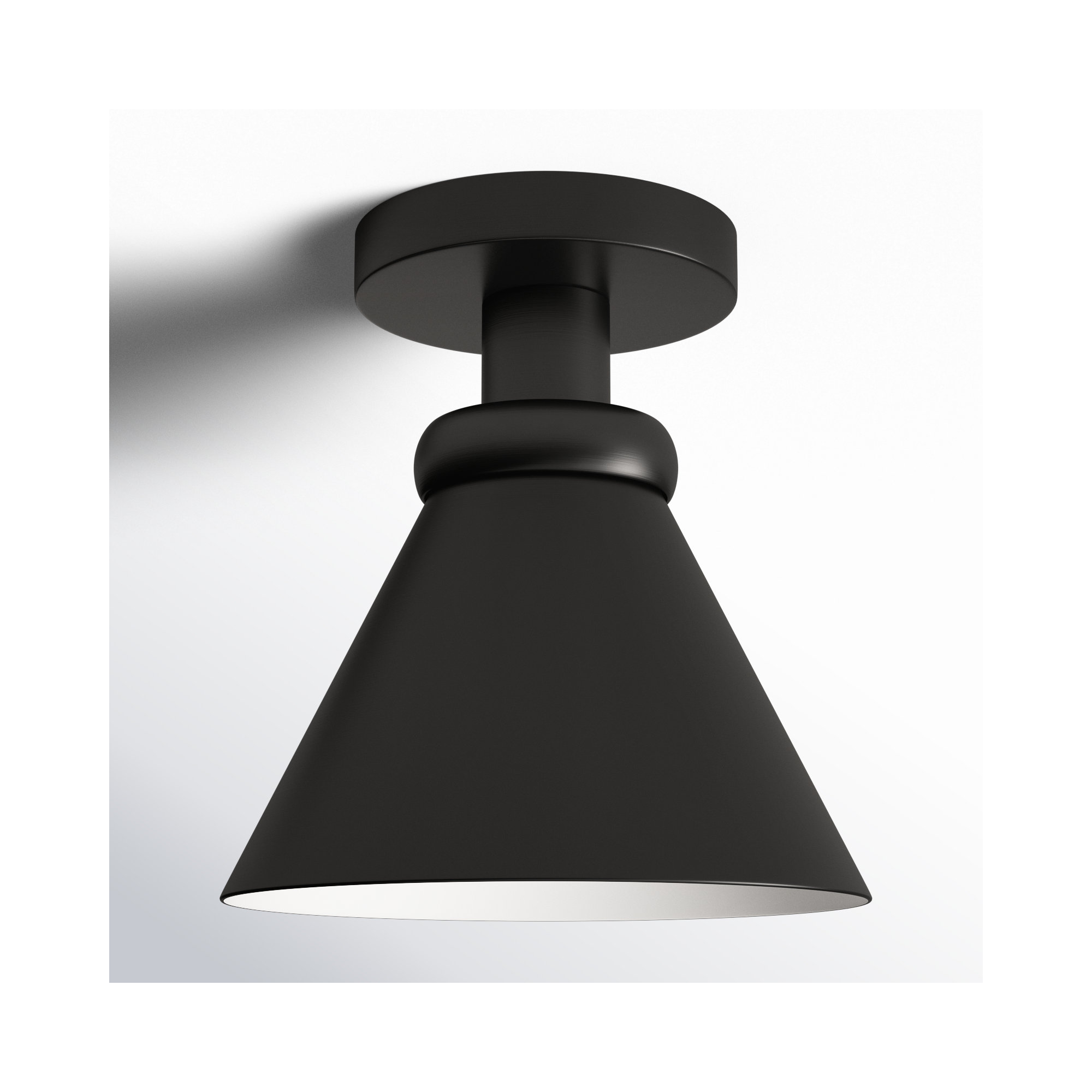 Macie Single Light Metal Semi Flush Mount, Blackened Bronze