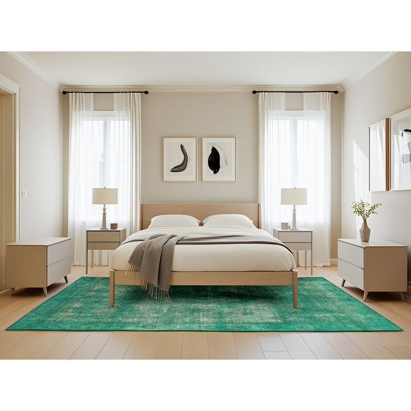 Tapis vert de style oriental, Rectangle 5 pi x 8 pi