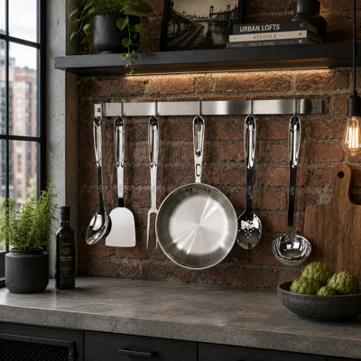 Handcrafted Easy Mount Wall Rack with 6 Hooks