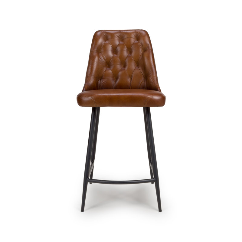 Ronja Upholstered Counter Stool with Metal Frame, Tan