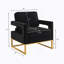 Chaise d'appoint de style moderne avec base en métal doré-2107067272