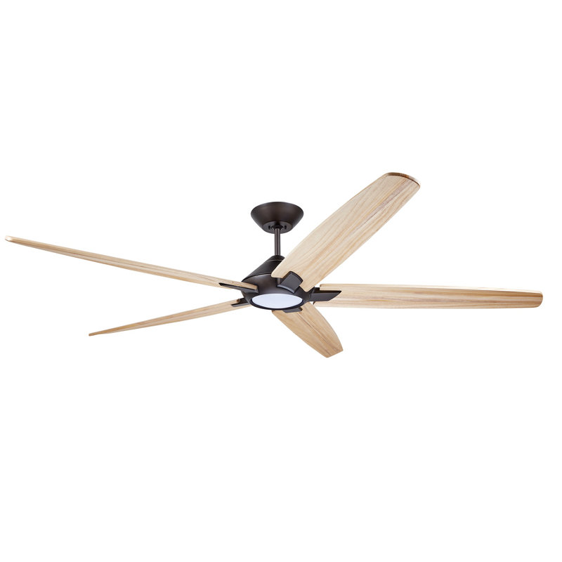 72'' Ceiling Fan with LED Lights, Oil Rubbed Bronze with Natural Blades