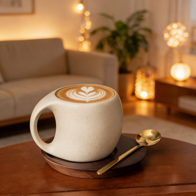ceramic cup Coffee Cup And Saucer Set With High Sense Ceramic Cup  Mug Lattes Cup Coffee Shop Decoration