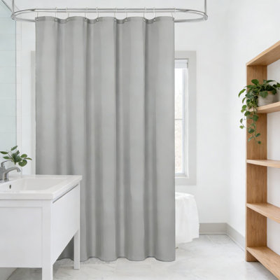 Premium Waterproof Fabric Shower Curtain Liner For Modern Bathroom Decor, Machine Washable With Reinforced Header And Rustproof Grommets