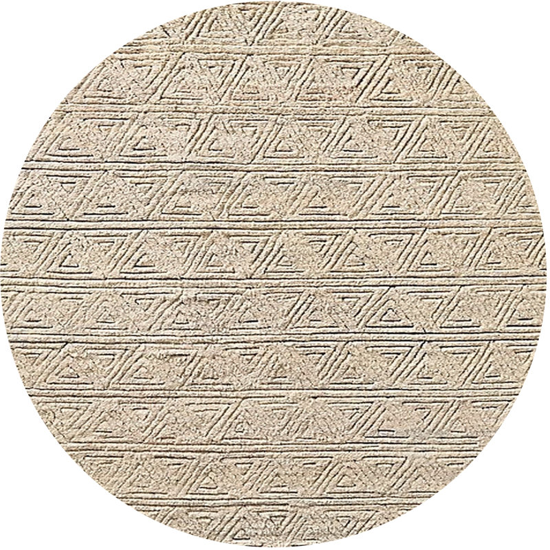 Tapis géométrique beige Petersburg, Rond 4 pi