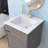 Venere Dark Grey Bathroom Vanity 16'' Floating Wall Mount Solid Surface Vanity Cabinet with Single Basin Vanity Top