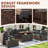 Caradog Wicker 6 - Person Patio Conversation Sets with Cushions, Coffee Table and 44" Fire Pit Table-890320165