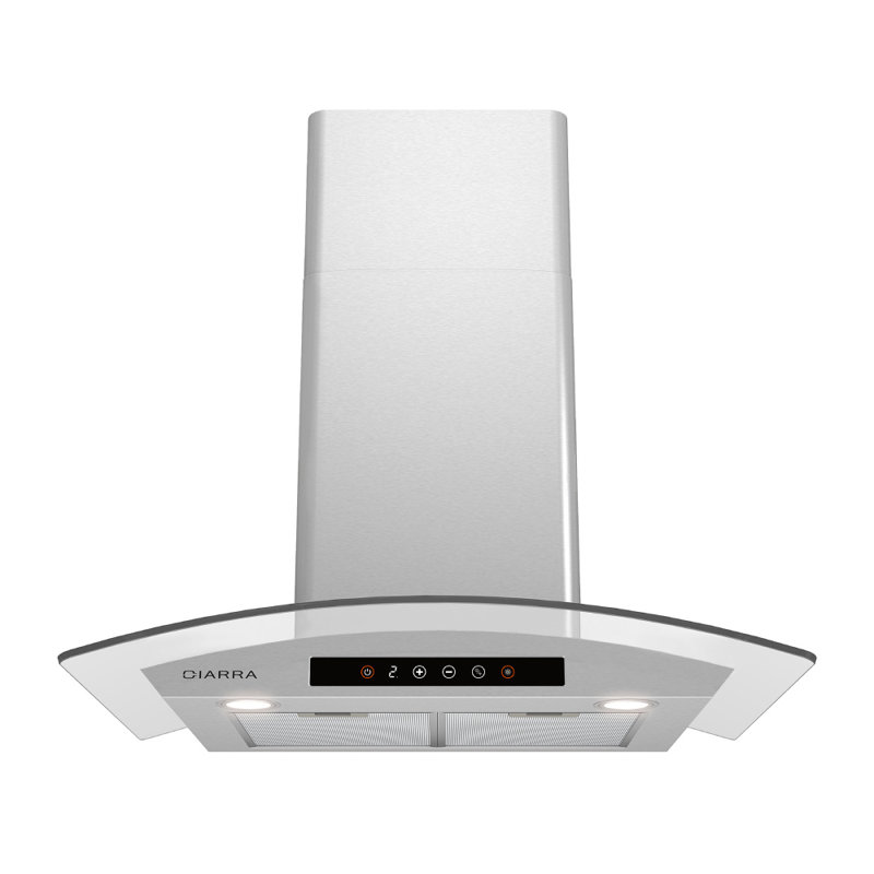 Hotte murale en verre intelligente CIARRA de 30 po avec application WiFi et commande vocale, hotte de cheminée convertible de 450 pi³ / min, compatible avec Alexa et Google Assistant, commande tactile, lumières DEL à intensité variable, acier inoxydable