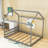 Queen Size Wooden House-Shaped Bed With Durable Slats-119618969