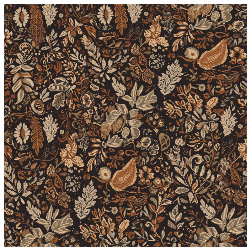 Intricate Floral Foliage Pattern Comforter, Twin