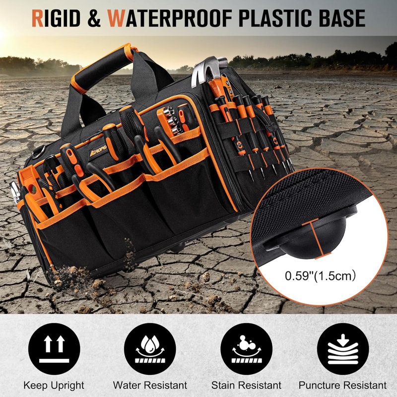 17-Inch Electrician Tool Bags, 46-Pocket Heavy Duty Tool Bag