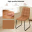 Chaises de salle à manger avec siège en similicuir et base en métal noir, ensemble de 4 chaises rembourrées-458943652