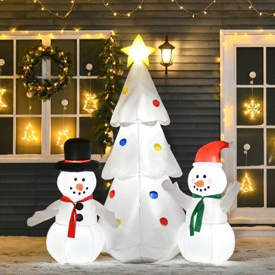 Décoration de Noël gonflable d'arbre de Noël 6 pi et bonhommes de neige