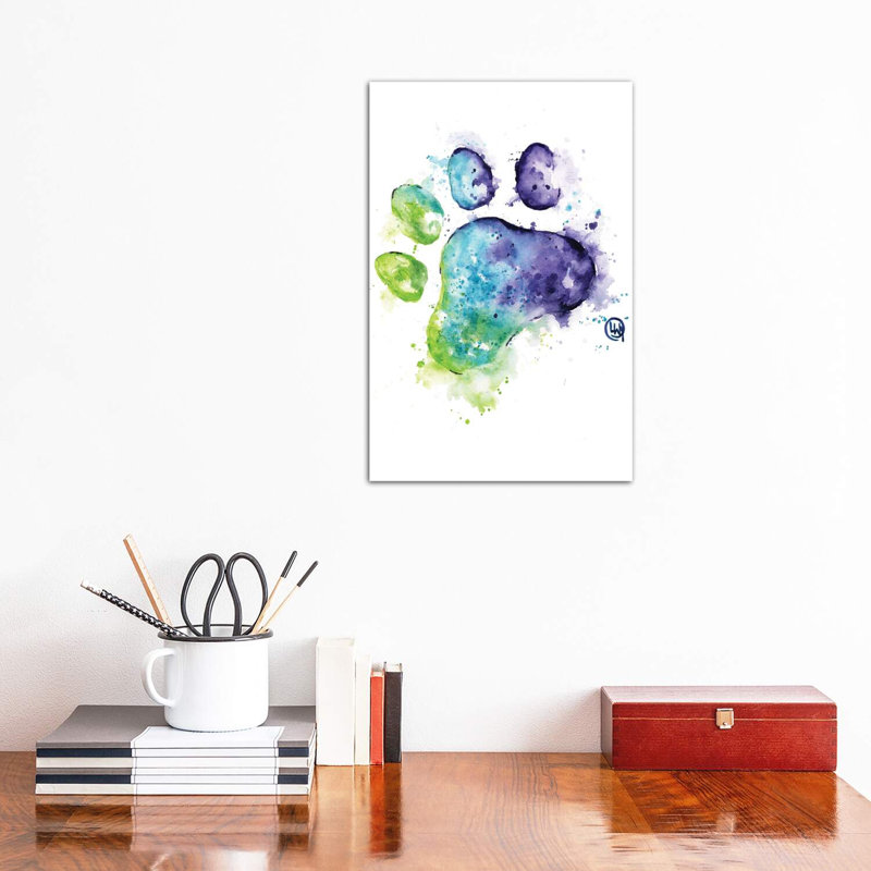 Purple Paw by Lisa Whitehouse - Wrapped Canvas Print, 30.48 cm H x 45.72 cm W
